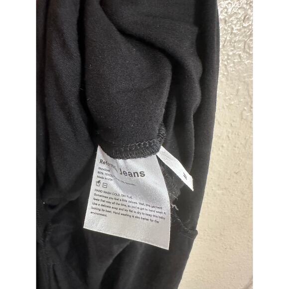 Reformation Kaila Knit Wrap Dress Tulip Hem Black Womans Medium - Picture 6 of 8